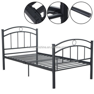 Black Metal Bed Frame Platform Twin Size Bedroom Home Furniture 83x42x35 inches