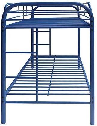 Twin Over Twin Bunk Bed with Metal Frame and Ladder Space Saving Design Bed