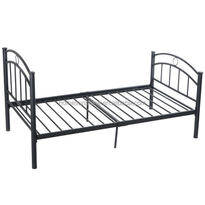 Black Metal Bed Frame Platform Twin Size Bedroom Home Furniture 83x42x35 inches