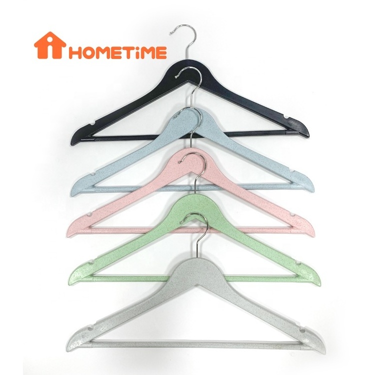 Pla Biodegradable Wood-Look Plastic Coat Hanger 3 Pack Black Pants Hangers Clothes Closet Organizer Recycled Plastic Hanger