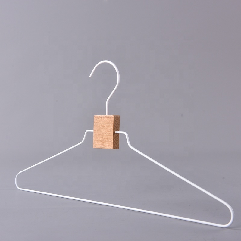 Free Sample Luxury Style Coat Hanger Metal and Wood Combination Metal Steel Wire Clothes Hangers