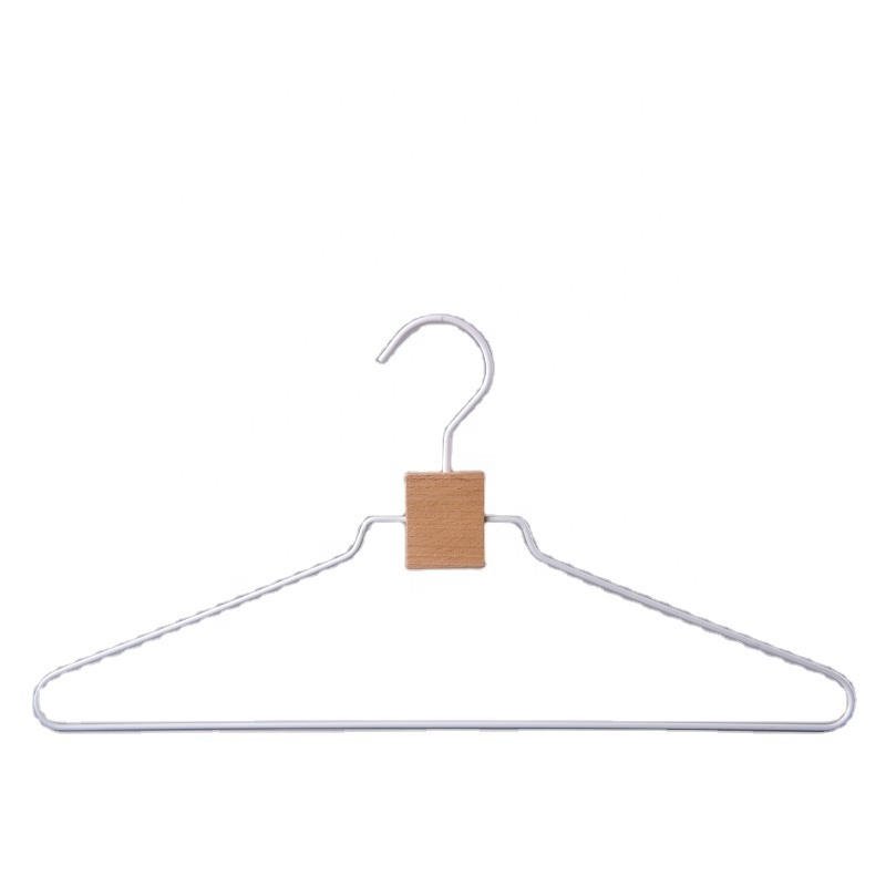 Free Sample Luxury Style Coat Hanger Metal and Wood Combination Metal Steel Wire Clothes Hangers