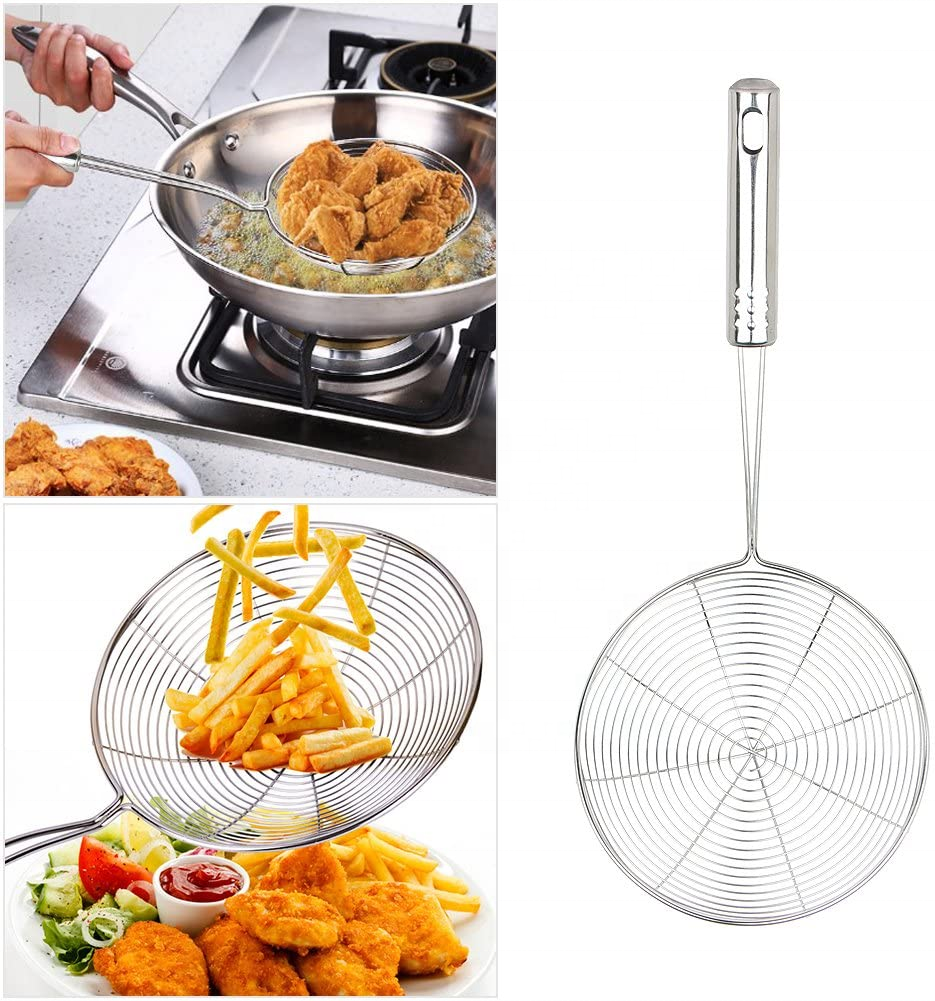 Cooking Tools Kitchen Utensils Colander Skimmer for Skimming Spider 18/8 Stainless Steel Mesh Strainer