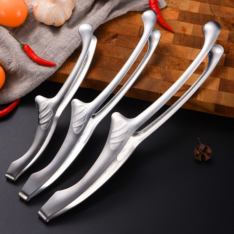 Kitchen gadgets Restaurant Buffet Stainless Steel 8/10/12 Inch Tweezers Barbecue Tongs Kitchen Utensils Food Tongs