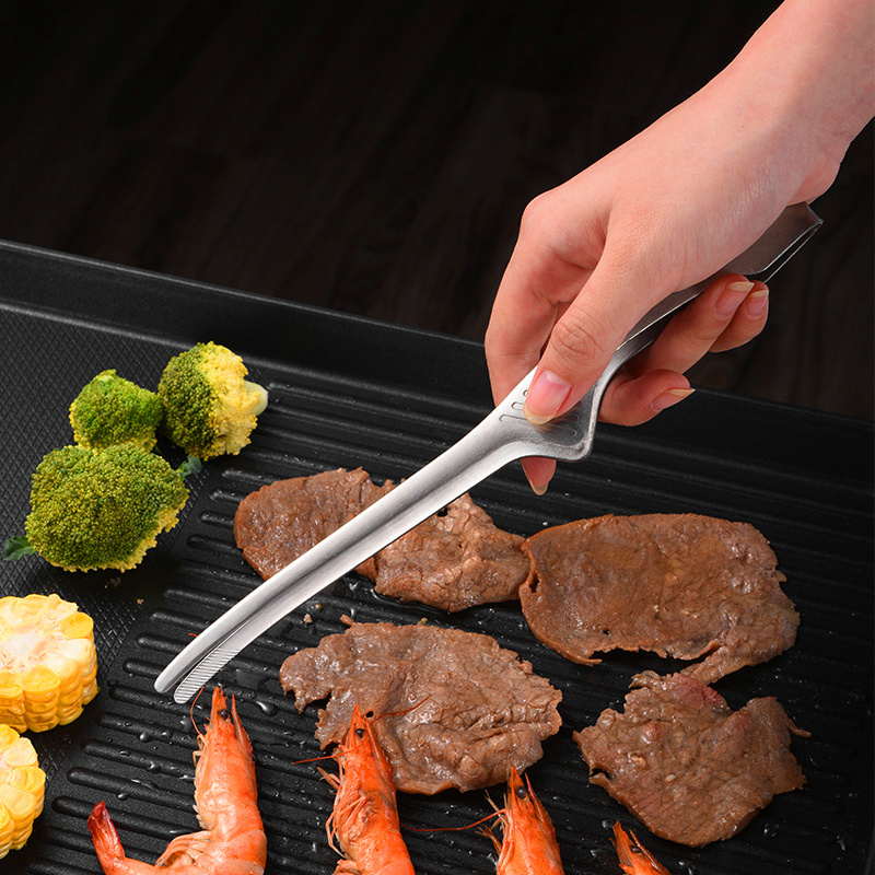 Kitchen gadgets Restaurant Buffet Stainless Steel 8/10/12 Inch Tweezers Barbecue Tongs Kitchen Utensils Food Tongs