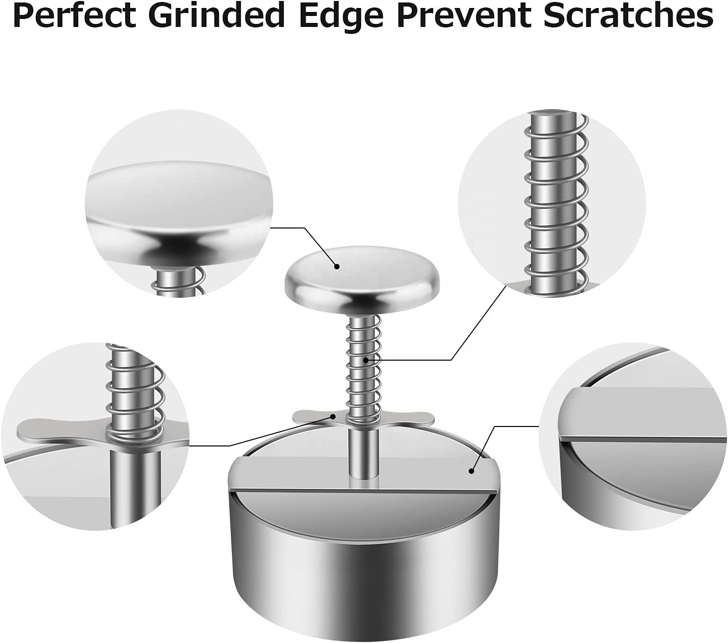 Kitchen Gadgets SUS Burger Press, Stainless Steel Adjustable Non-Stick Burger Press, Great for Beef, Veggies, Burger