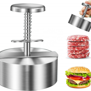 Kitchen Gadgets SUS Burger Press, Stainless Steel Adjustable Non-Stick Burger Press, Great for Beef, Veggies, Burger