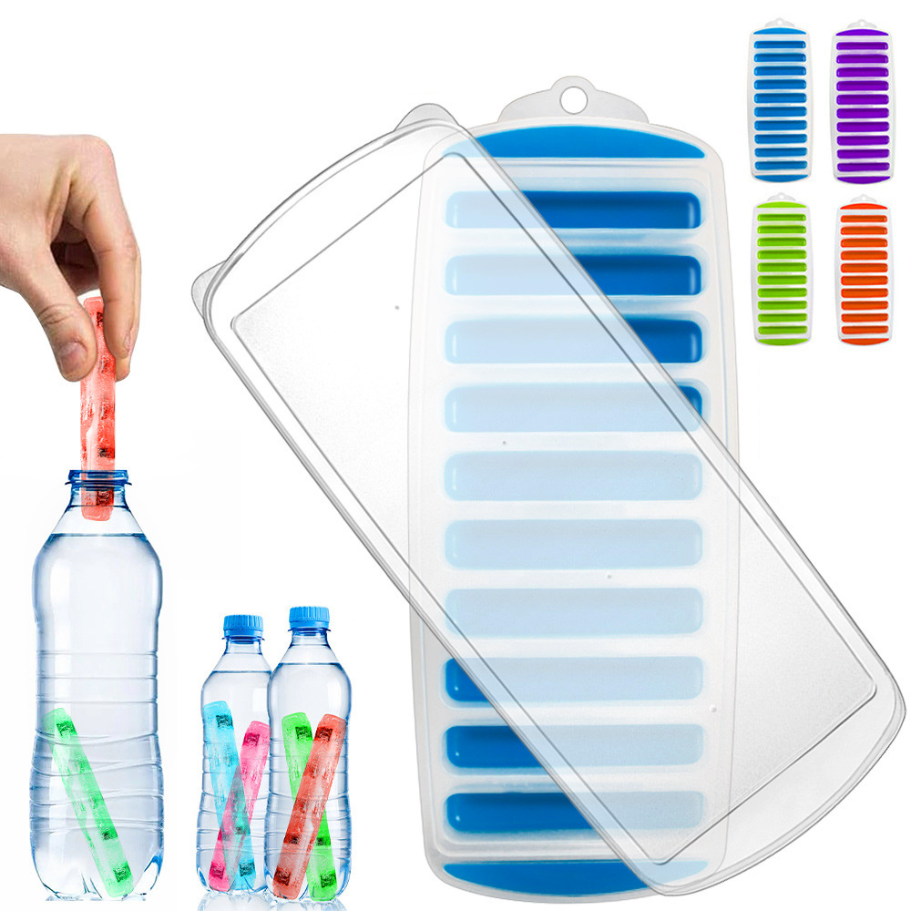 2023 New Reusable Popsicle Tray, Ice Cube Tray With Lid For Water Bottle, Narrow Ice Cube Tray For Sports Water Bottle