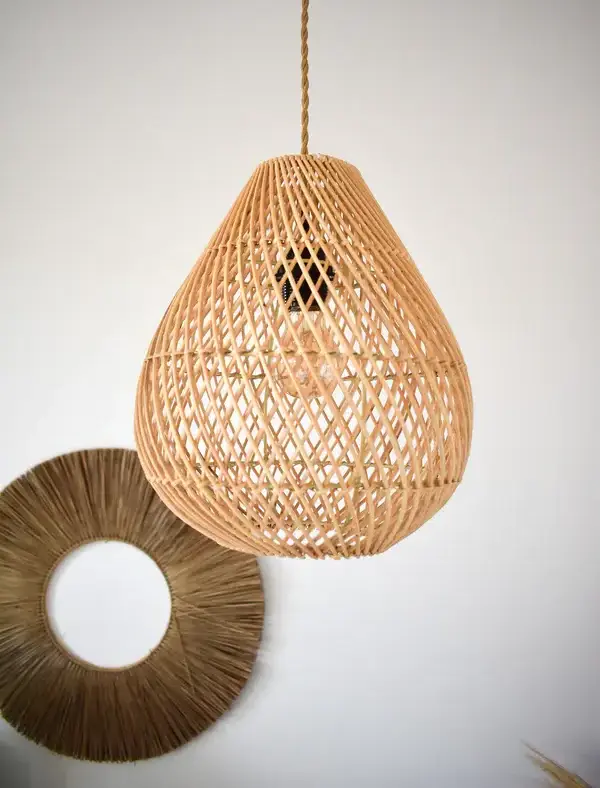 Best Seller Wholesale Handmade Rattan Straw Ceiling Lampshade Wicker Lamp Shades Covers Decorative Pendant Light Indoor Lighting