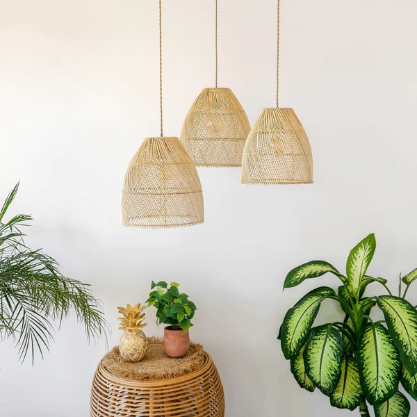 Natural Decorative Seagrass Lampshade Ceiling Lights Hanging Pendant Light Indoor Lightings Wicker Woven Lamp Shades Covers