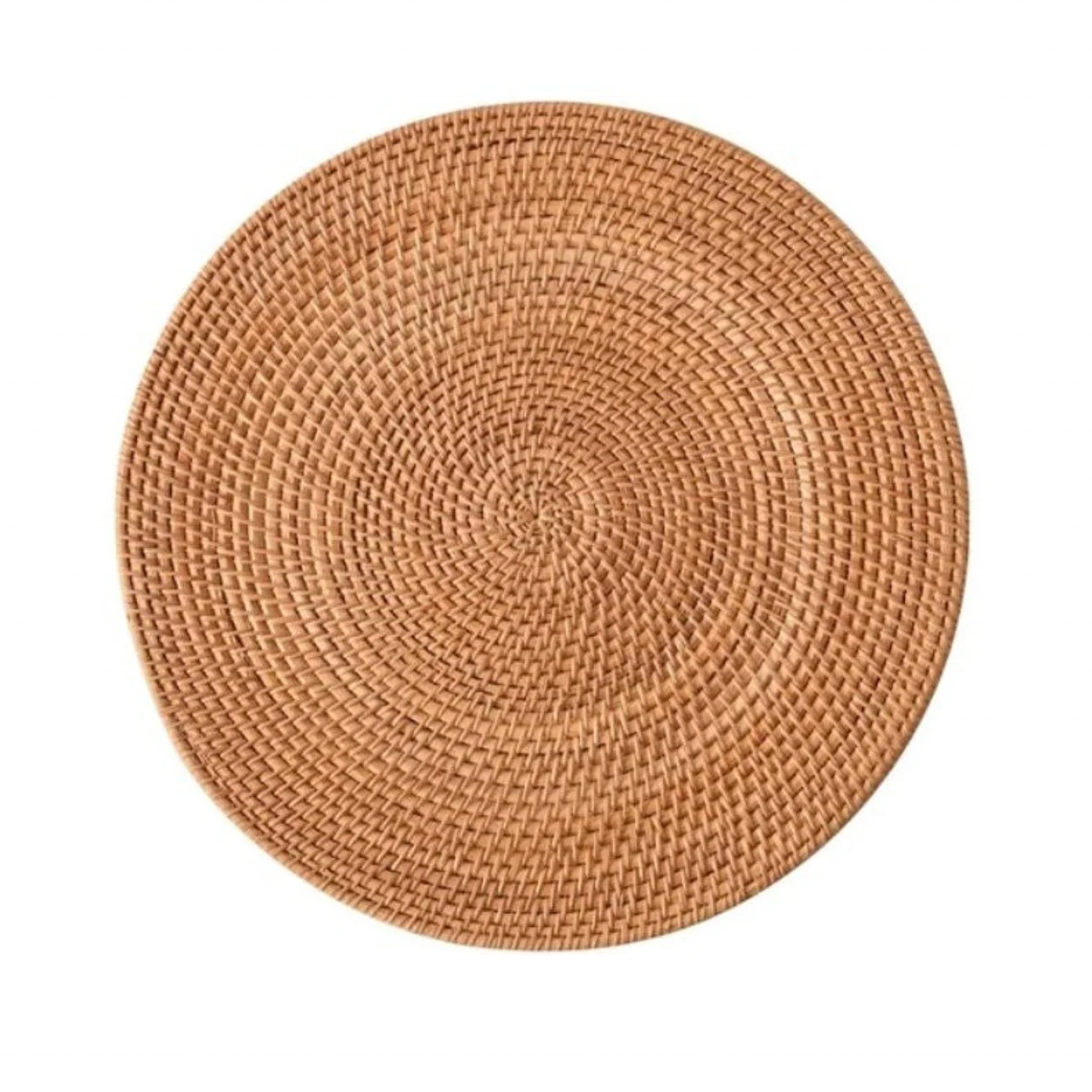 Wholesale Set of Cheap Wicker Rattan Charger Plates Handmade Wooden Placemats Bamboo Coasters for Kitchen Use