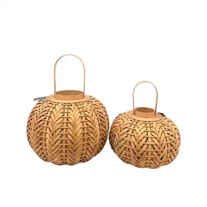 New Rattan Bamboo Decorative Candle Holders Lanterns Floor Lamp from Vietnam Handicrafts for Wedding Home Decor