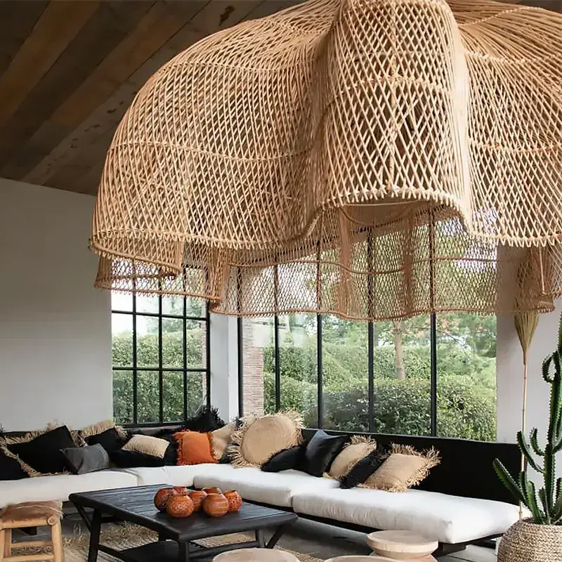 Rattan Chandelier & Pendant Lights Modern Crafts Lampshade Home Decor Cheap Wholesale Handmade Wicker Bamboo Classic Vietnam 0.7