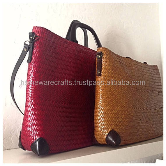 Colorful Square Straw Bag for Ladies/Hot sale water hyacinth bag in VietNam