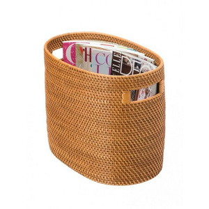 Handwoven cheap price rattan storage basket home decoration gift rattan basket wholesale business in vietnam