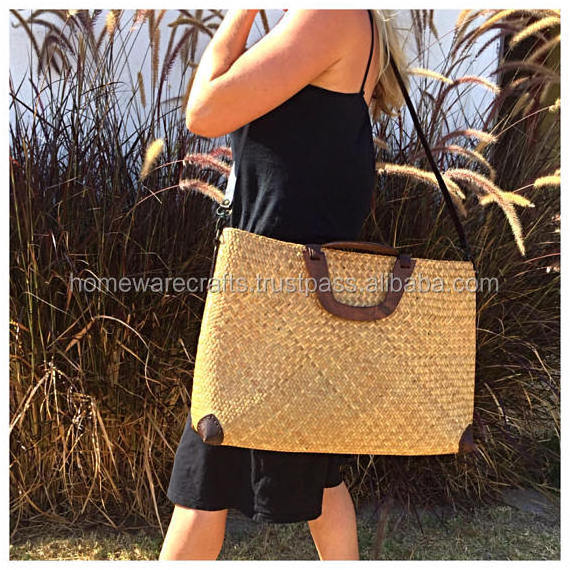 Colorful Square Straw Bag for Ladies/Hot sale water hyacinth bag in VietNam