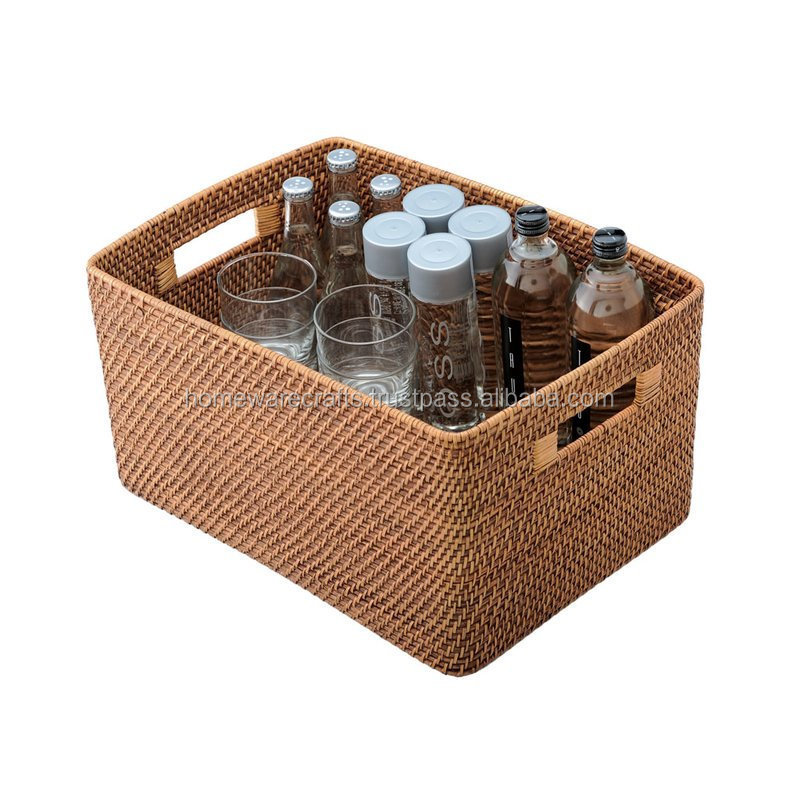 Handwoven cheap price rattan storage basket home decoration gift rattan basket wholesale business in vietnam