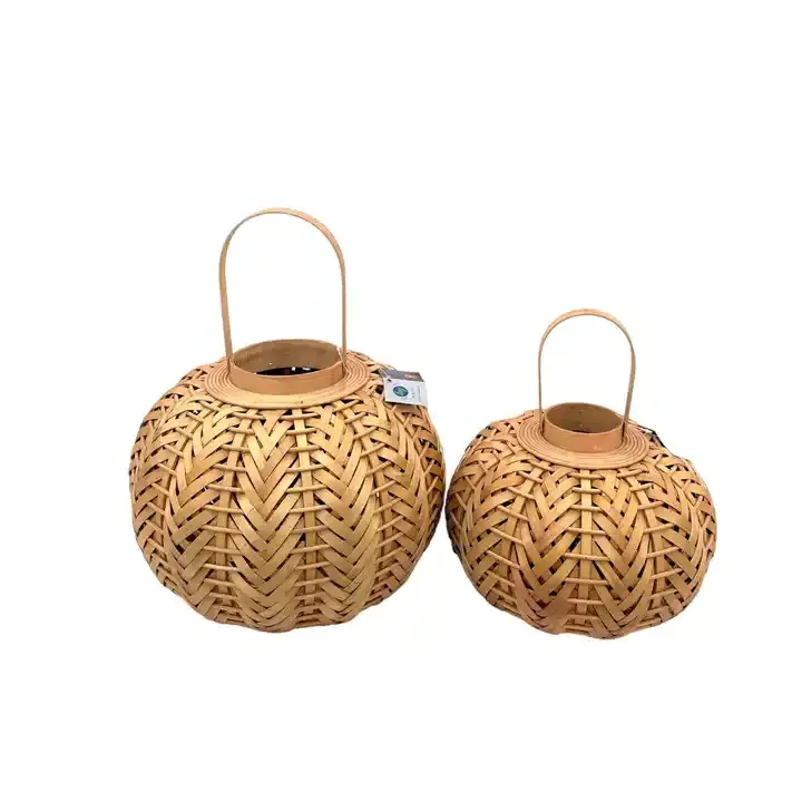 New Rattan Bamboo Decorative Candle Holders Lanterns Floor Lamp from Vietnam Handicrafts for Wedding Home Decor