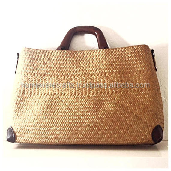 Colorful Square Straw Bag for Ladies/Hot sale water hyacinth bag in VietNam