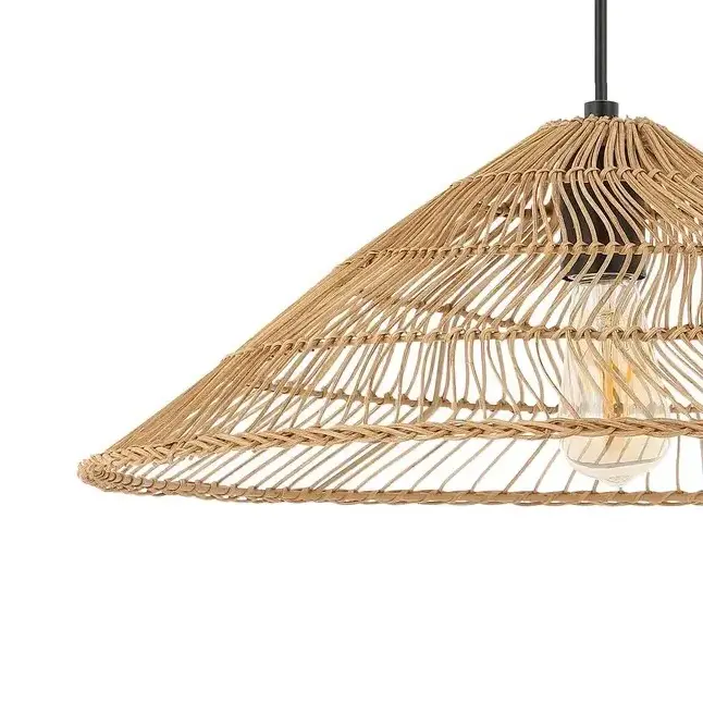 Unique style rattan wicker vintage lampshade bamboo handicrafts hanging lamp shade cover frames wholesale product pendant light