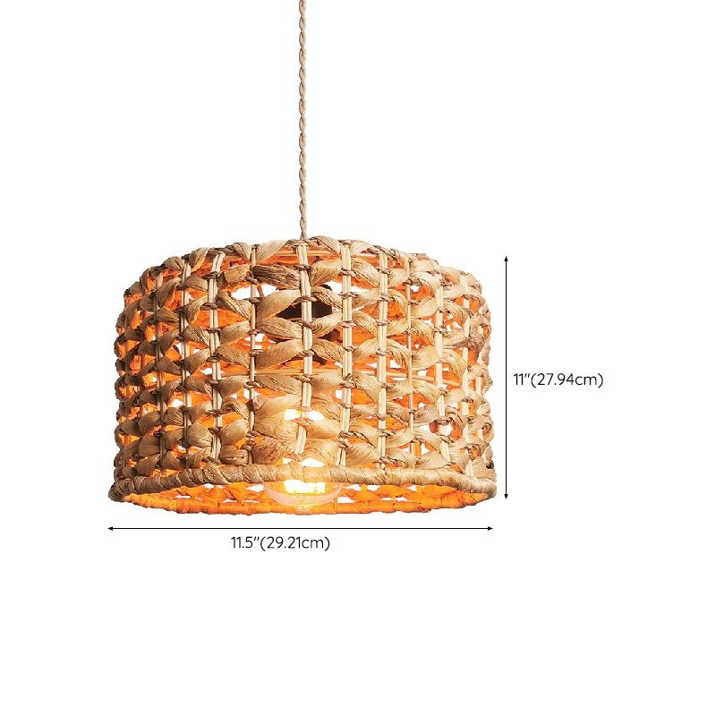 Hot Sale Cheap Lampshade Cover Rattan Woven Handmade Chandelier Indoor Ceiling Lights Wholesale Business Home Decoration Natural