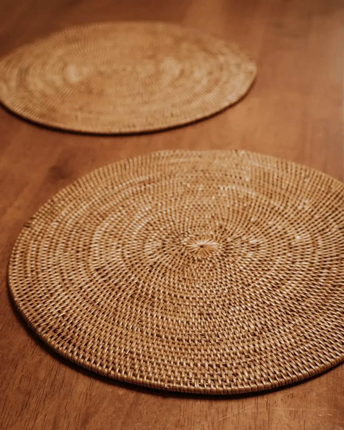 Vintage Charger Plates Placemats Bamboo Round Coasters Woven Handmade Products Wicker Rattan Wholesale Set Handicrafts Wooden