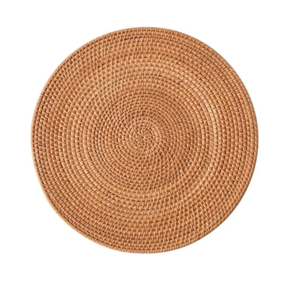 Vintage Charger Plates Placemats Bamboo Round Coasters Woven Handmade Products Wicker Rattan Wholesale Set Handicrafts Wooden