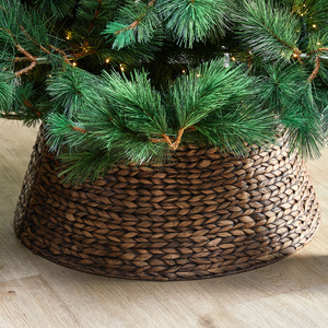 Hot!!! Natural Handicraft Christmas Collar Xmas Tree Skirt Zigzag Weave Seagrass Basket Home Decor Wholesale Item Unique Style