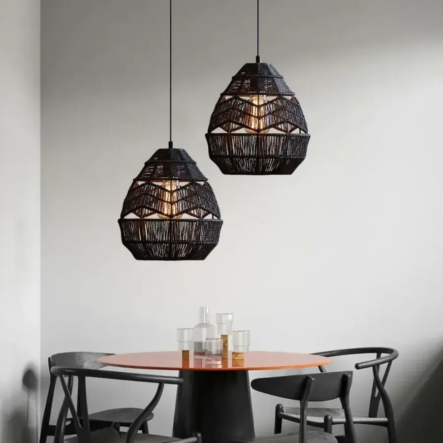 Chandeliers Lights Decor Hanging Lamp Shades Covers Modern Wooden Frames Lampshade Rattan Wicker Pendant Handmade Bamboo Vietnam