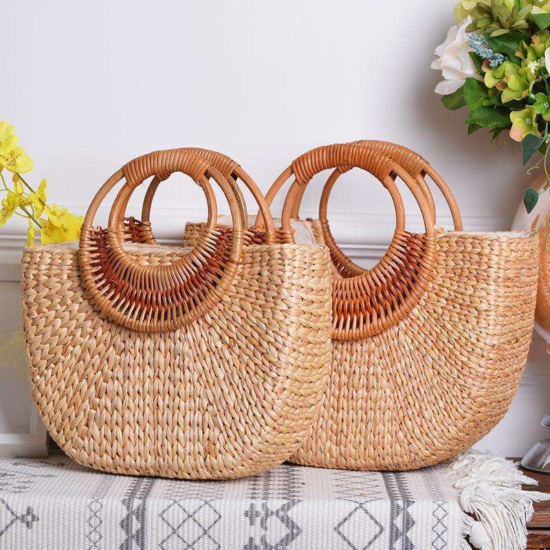 Hot Summer Product Eco friendly Seagrass Products Paper Straw String Shopping Bag Handmade Beach Straw Woven Handbags for Women