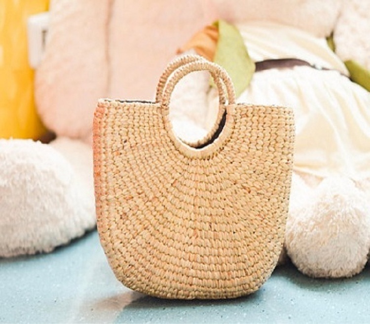 2019 hot deals summer water hyacinth handbags beach bag straw tote bag handmade wholesale