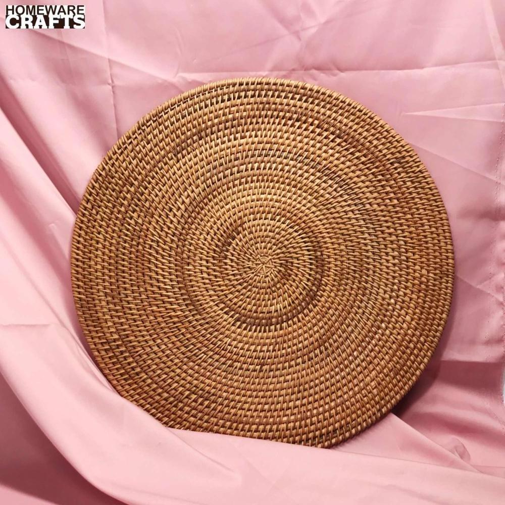 Ceramic rattan charger late round placemat wholesale cheap price vietnam