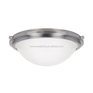 New Ceiling Flush Mount Brushed Nickel Ceiling Lamp Satin Glass Ceiling Light