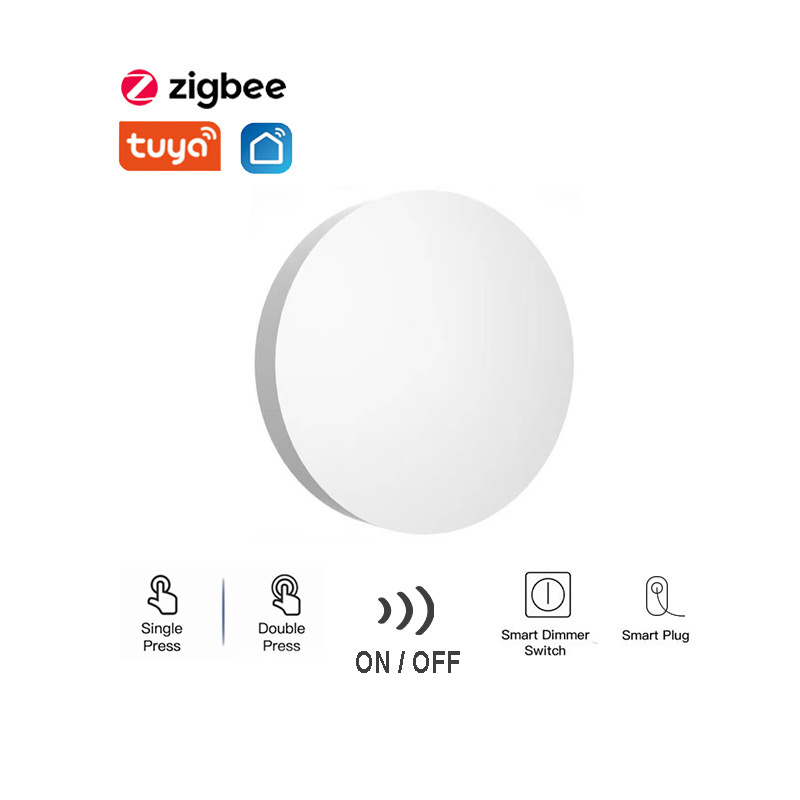 OEM ODM Mini Size Support Alexa Google Home Battery Operated Pastable 1 Button Zigbee Switch Tuya Smart Button