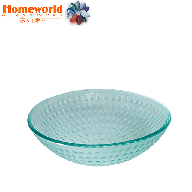 China supplier engraved round circular wash bowl glass sanitary ware basin