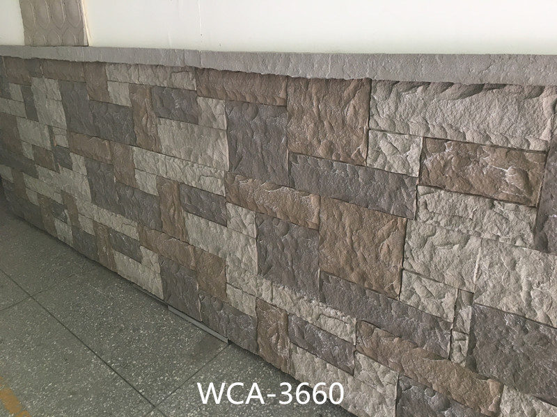 Polyurethane easy install faux stacked stone wall panel