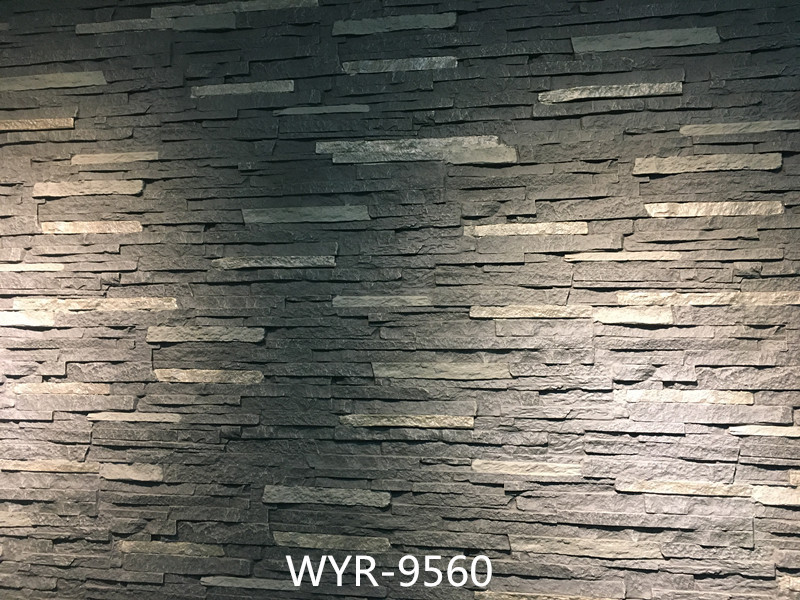 Polyurethane easy install faux stacked stone wall panel