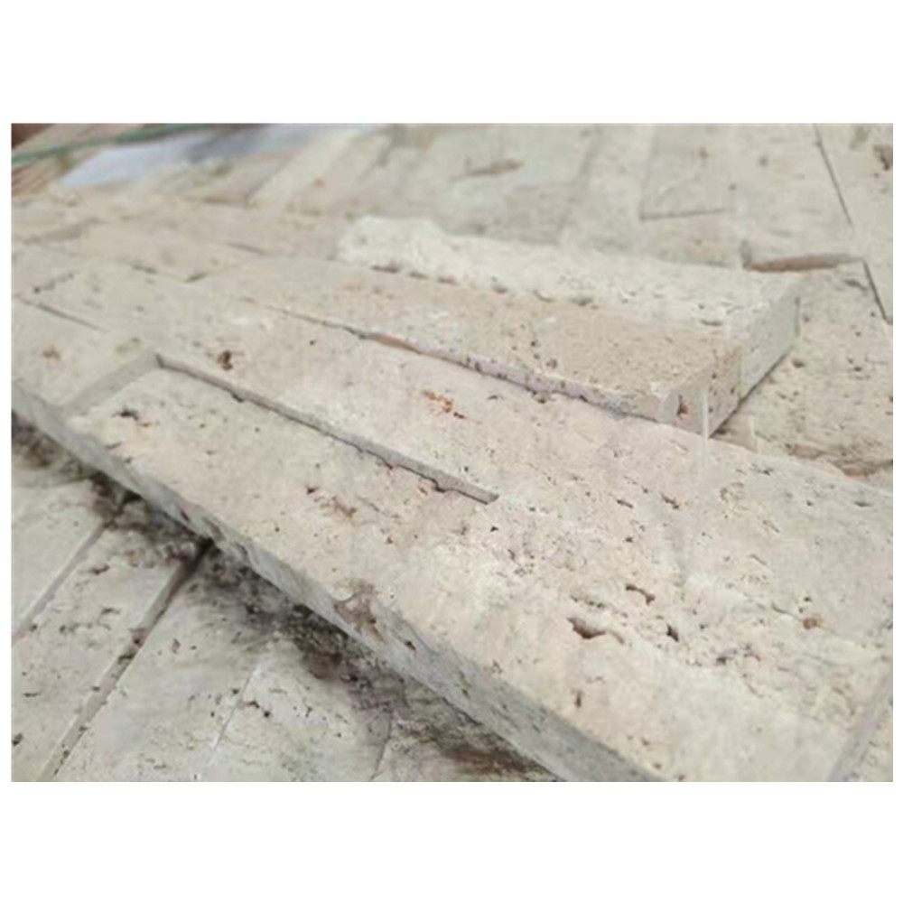 Natural Beige Tranvertine exterior wall stacked stone Wall stone panel Decorative wall stone veneer