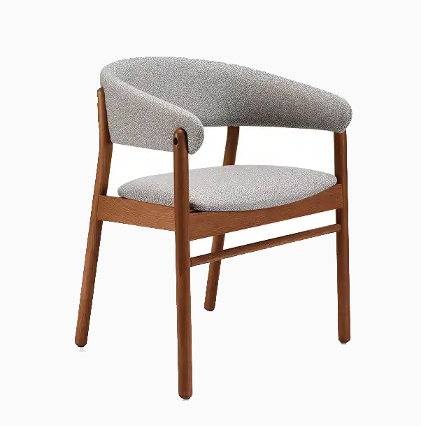 Factory Cheaper High-quality Home Kitchen Chair Fabric Velvet Metal Frame Dining Chairs with Arms China Home Furniture Modern