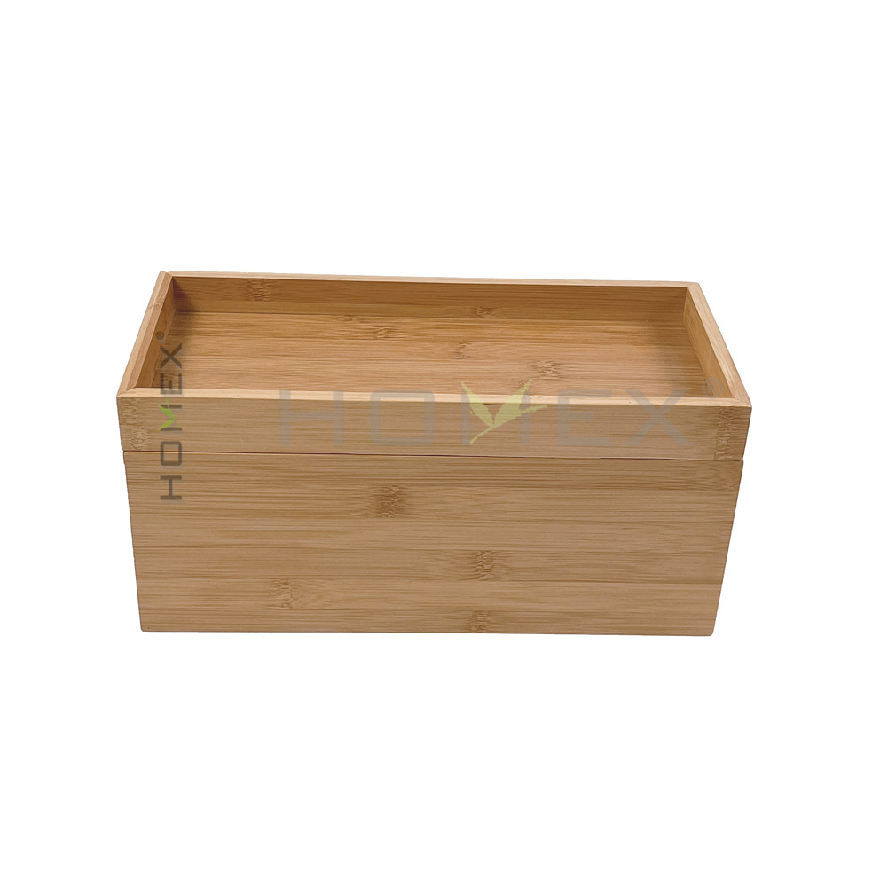 Cable Management Box with Lid, Bamboo Cable Storage Box for TV, Computer, Laptop Power Strips