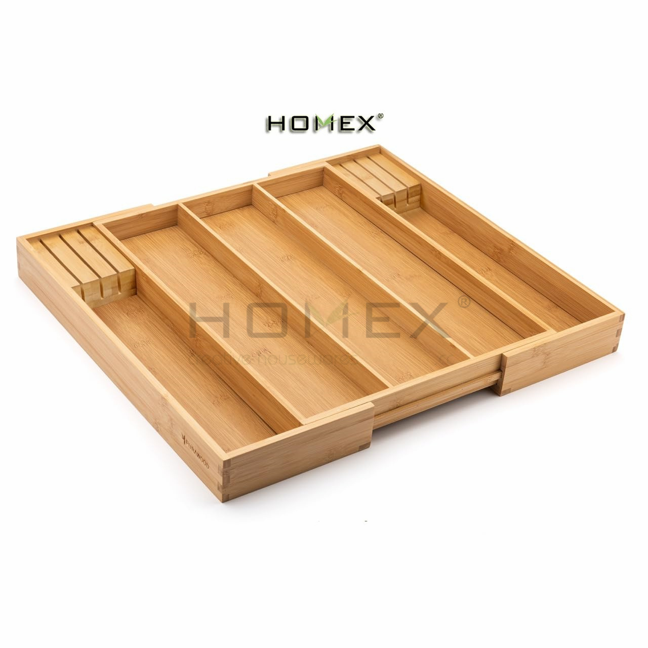 Holder Wood Drawer Dividers Organizer Bamboo Expandable Drawer Organizer for Utensils in Kitchen