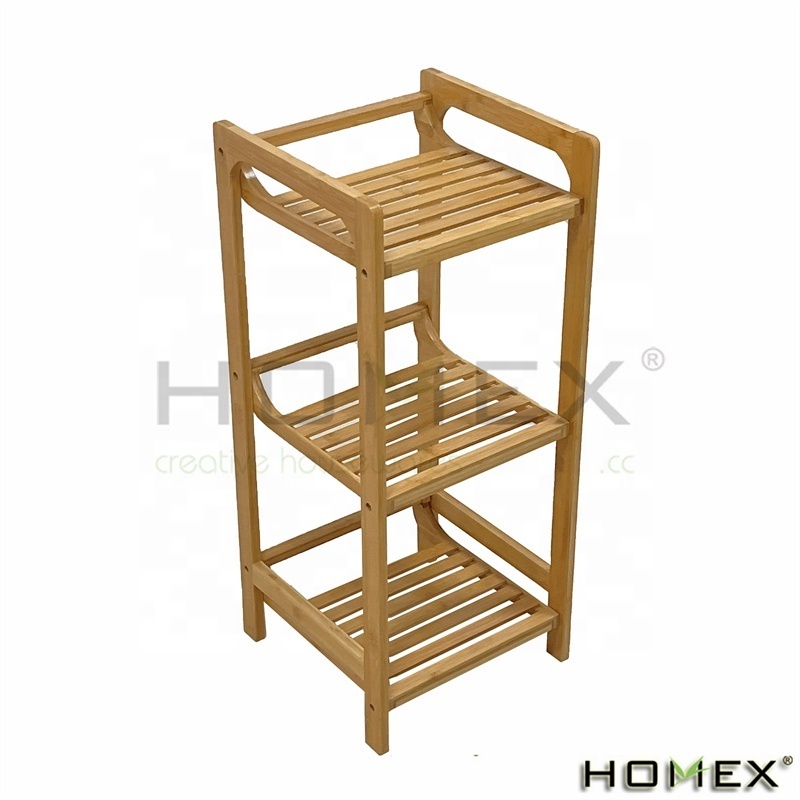 Modern Wooden 3 Tiers Display Racking Bamboo Storage Shelf Bathroom Storage Rack