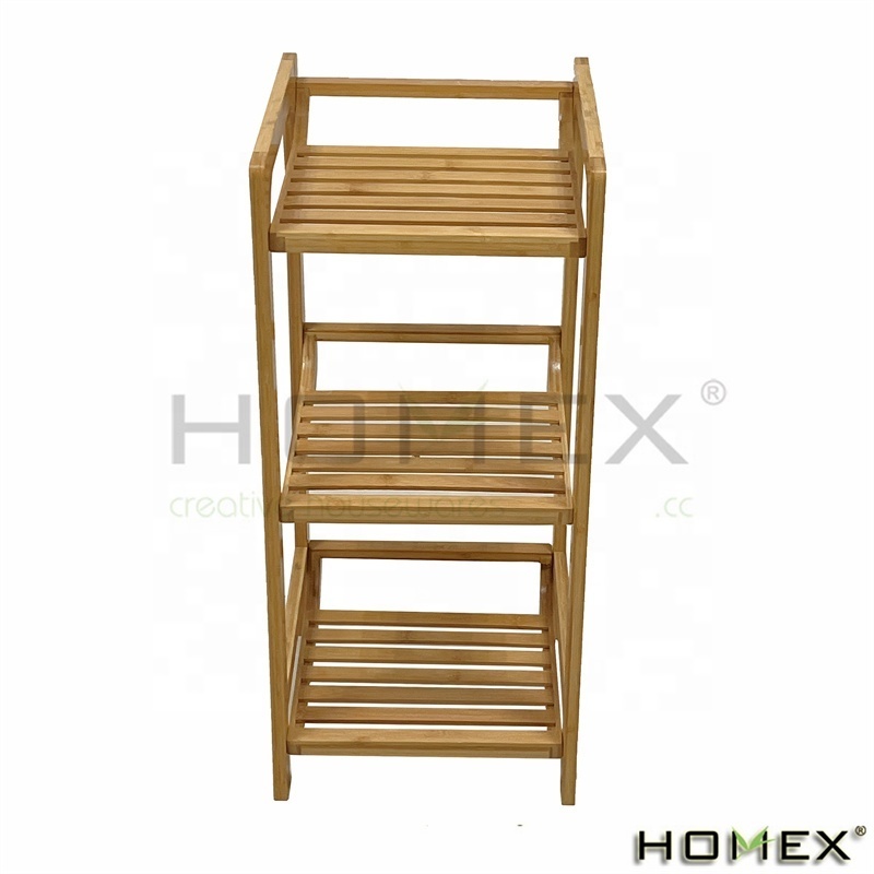 Modern Wooden 3 Tiers Display Racking Bamboo Storage Shelf Bathroom Storage Rack