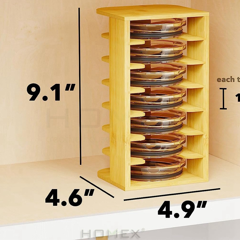 7 Tier Kitchen Cabinet Storage Space Saving Tumbler Lid Organizer Water Bottle Lid Organizer for Cupboard