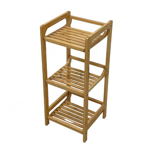 Modern Wooden 3 Tiers Display Racking Bamboo Storage Shelf Bathroom Storage Rack