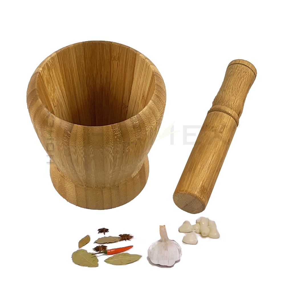 Eco-friendly Kitchen Cooking Tools Wooden Garlic Press, Bamboo Garlic Crusher