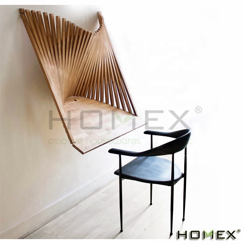 Bamboo Wall Mounted Floating Folding Table Art Decor Desk Drop Leaf Dining Table