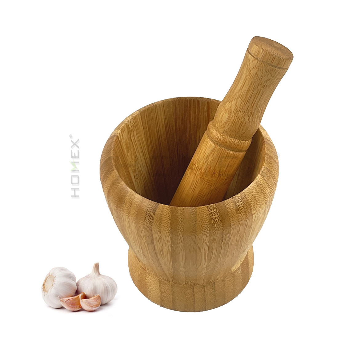 Eco-friendly Kitchen Cooking Tools Wooden Garlic Press, Bamboo Garlic Crusher