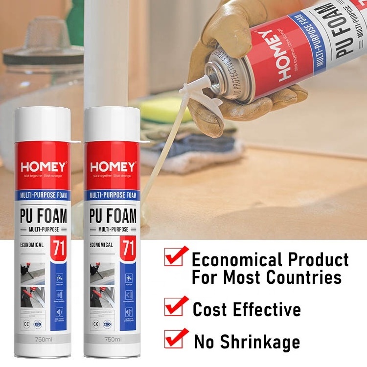 HOMEY Cost effective pu spray foam spray multi-use expanding polyurethane pu foam