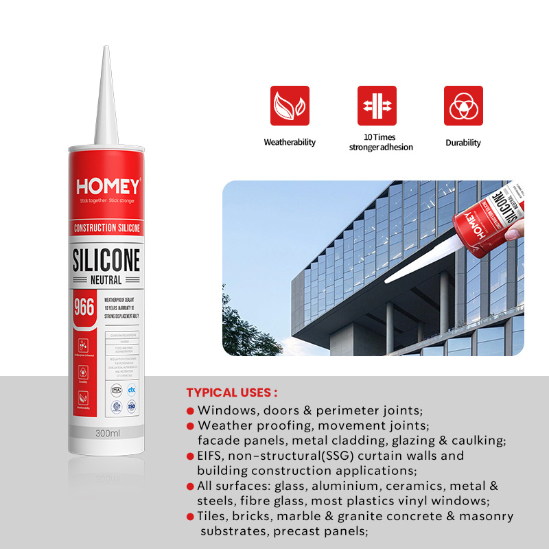 Homey waterproof sealant for rooftops 280ml suppliers roof skylight brown color glass silicone sealant